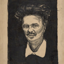 Litografiske steiner i utstillingen Slottet + Munch. Her "Strindberg". Utlånt fra Munchmuseet. Foto: Halvor Bjørngård, Munchmuseet